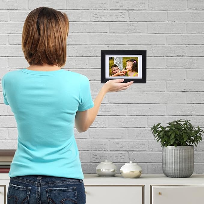 Giftgarden 4x6 Picture Frame Set of 4, Matted to 3.5x5 Pictures with Mats or 4x6 Photos Without Mat, Wall or Tabletop Display, Black