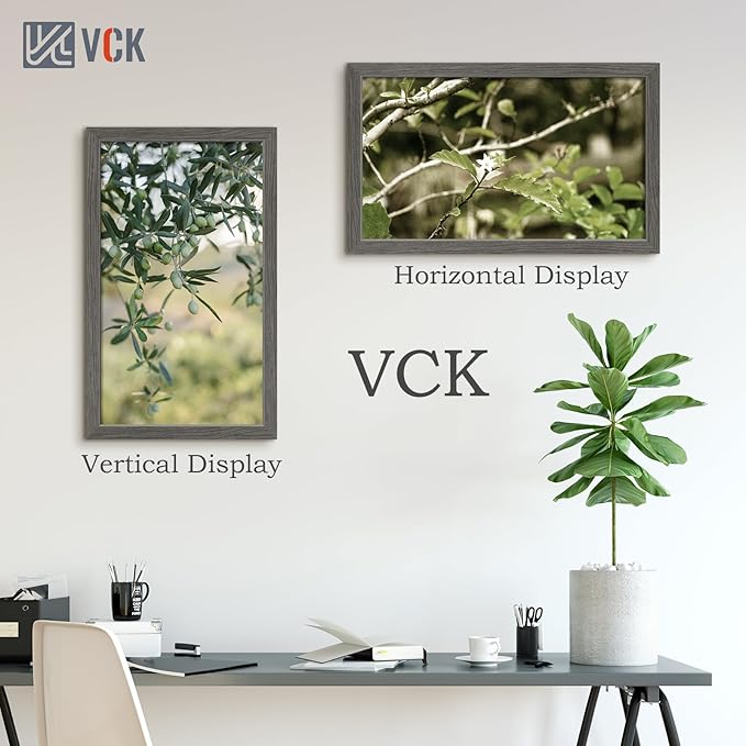 VCK 14x24 Frame 5 Pack, Gray Solid Wood Picture Frame, Exclusive Wood Grain, Wall Gallery Frame