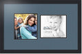 ArtToFrames Collage Photo Frame Double Mat with 2-7.5x8.5 Openings with Satin Black Frame and Dutch Blue mat.