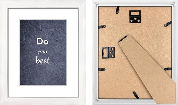 11x14 Picture Frame Set of 3 with Real Glass for Pictures 8x10 with Mat or 11x14 Without Mat, Wall or Tabletop Gallery Photo Frames in White
