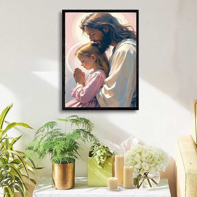 Christian Wall Art Print, Religious Scripture Biblical Decor, Faith-Based Inspirational Landscape with Cross, Digital Printed Canvas Poster for Church, Home Chapel, Prayer Room Decor