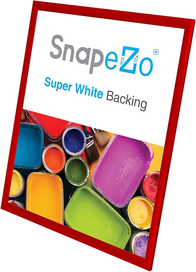 SnapeZo Poster Frame 24x30 Inches, Red 1 Inch Aluminum Profile, Front-Loading Snap Frame, Wall Mounting, Sleek Series