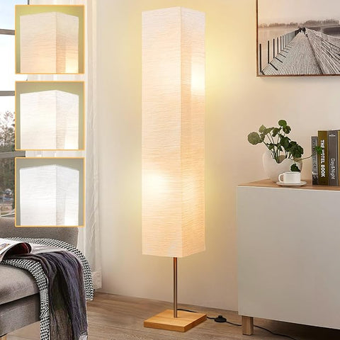GyroVu 65" Floor Lamp for Living Room, 3 Way Dimmable Standing Lamp for Bedroom, Corner Floor Lamp for Office& Living Room(Bulbs Included)