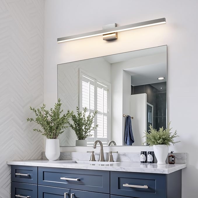 KAISITE Brushed Nickel Vanity Light for Bathroom Above Mirror 39 inch LED 5CCT Bathroom Lighting Fixtures Dimmable Modern Bath Wall Light Fixture Over Mirror