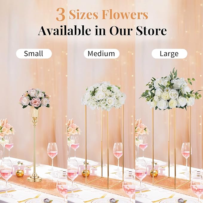 NUPTIO Flower Balls for Wedding Centrepieces - 10 Pcs 9.5in Diameter Artificial Flower Ball Arrangement Bouquet Peachy Pink & Creamy White Fake Rose Flowers Party Centerpieces for Weddings Tables