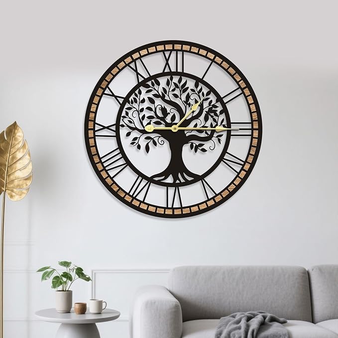Wall Clocks for Living Room Decor - Big Wall Clock, Quiet and No Ticking Suitable for Wall Decor, Living Room Decoration, Kitchen Decoration (16 in)
