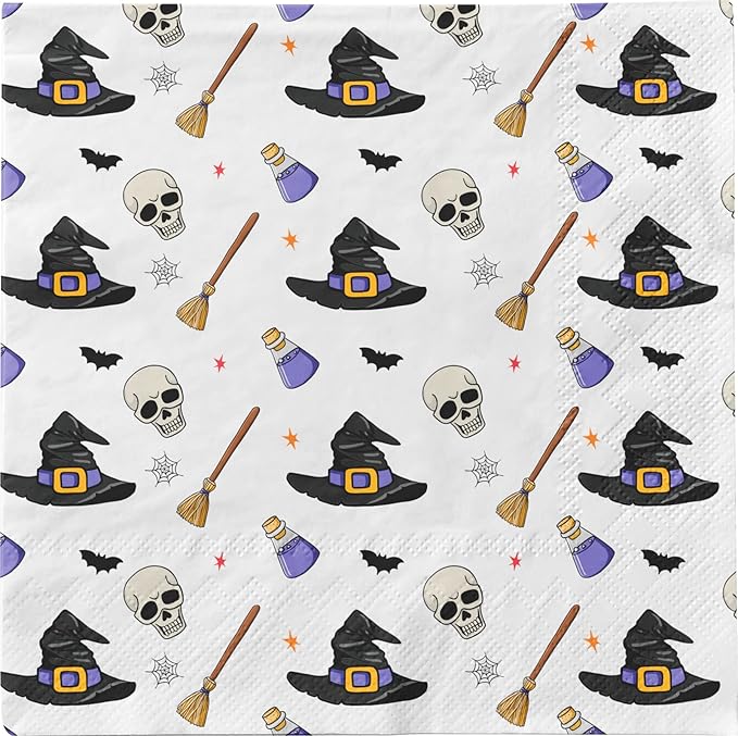 Halloween Fun Tableware Pack: Disposable Paper Plates, Napkins and Cups Set for 20