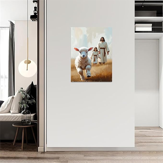 Christian Wall Art Print, Religious Scripture Biblical Decor, Faith-Based Inspirational Landscape with Cross, Digital Printed Canvas Poster for Church, Home Chapel, Prayer Room Decor