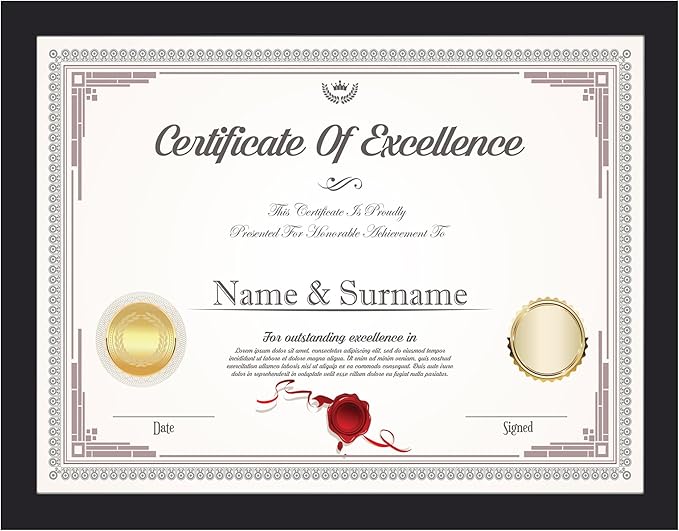 KTKDE 8.5 by 11 Picture Frame Black, Picture Frames 8.5 x 11frame with Shatter Resistant Plexiglass for Wall Mounting Display Horizontally or Vertically Hanging, Diploma Certificate Frames 8.5 x 11