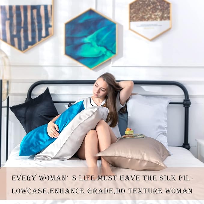 Mulberry Silk Pillowcase for Hair and Skin Standard Size Leopard Print Silk Pillow Cases with Zipper Soft Breathable Smooth Cooling Silk Pillow Covers for Sleeping (Blue Leopard,20"X 26",1Pcs)