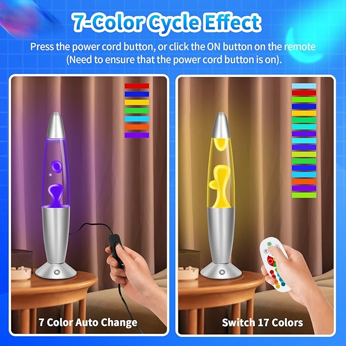 Liquid Motion Lamp with Remote, 17 Color Changing Night Light, 13.5 Inch RGB LED Table Lamp for Kids & Adults, Home Decor, Christmas, Party