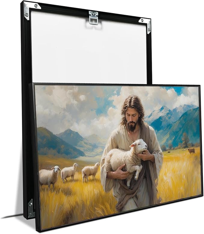 Christian Wall Art Print, Religious Scripture Biblical Decor, Faith-Based Inspirational Landscape with Cross, Digital Printed Canvas Poster for Church, Home Chapel, Prayer Room Decor