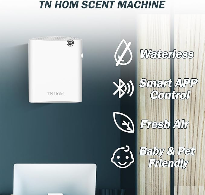 Smart Bluetooth Scent Air Machine for Home, Cold Air Technology Waterless Essential Oil Diffuser 300ML, Scent Cover Up to 1,700 Sq. Ft - Aromatherapy Diffuser for Large Room, Office, Hotel