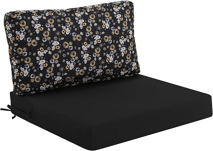 idee-home Outdoor Cushions for Patio Furniture, Outdoor Seat Cushion, Waterproof Hampton Bay Deep Seat Replacement Couch Chair Cushions for Garden Lawn Backyard Deck, 28.5 x 28.5 Floral Pattern