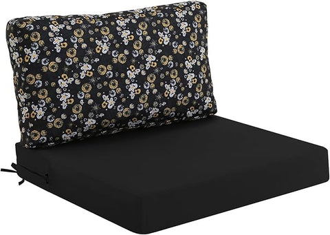 idee-home Outdoor Cushions for Patio Furniture, Outdoor Seat Cushion, Waterproof Hampton Bay Deep Seat Replacement Couch Chair Cushions for Garden Lawn Backyard Deck, 26.5 x 26.5 Floral Pattern