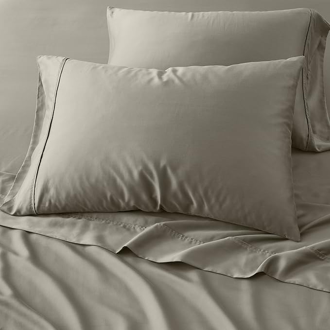 Modern Threads 100% Tencel Lyocell 4-Piece Sheet Set, 400 Thread Count Luxury Bedding, Taupe, Full