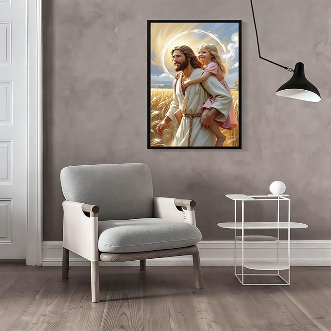 Christian Wall Art Print, Religious Scripture Biblical Decor, Faith-Based Inspirational Landscape with Cross, Digital Printed Canvas Poster for Church, Home Chapel, Prayer Room Decor