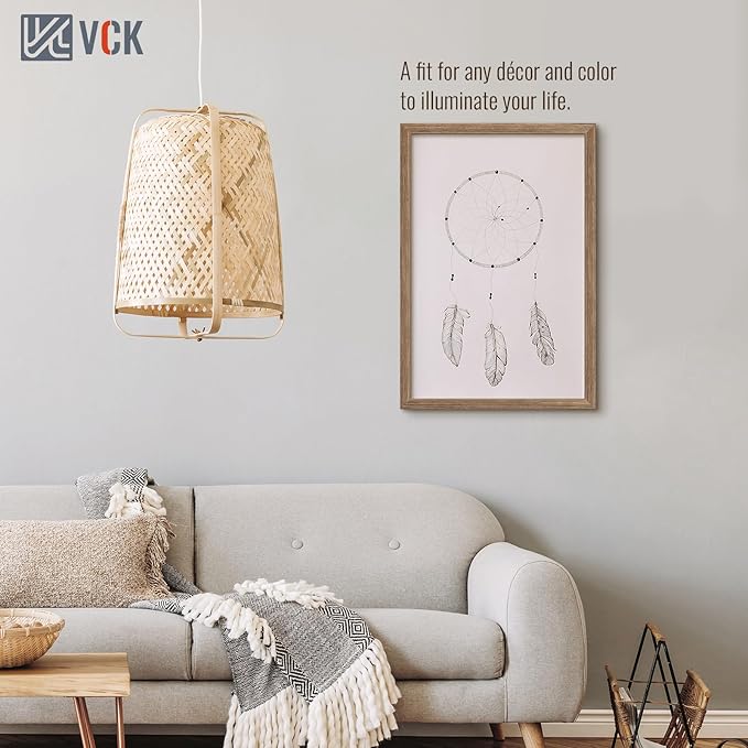 VCK 20x30 Frame 5 Pack - Brown Walnut, Natural Textured Solid Wood Poster Picture Frame, Wall Mounting Hanging