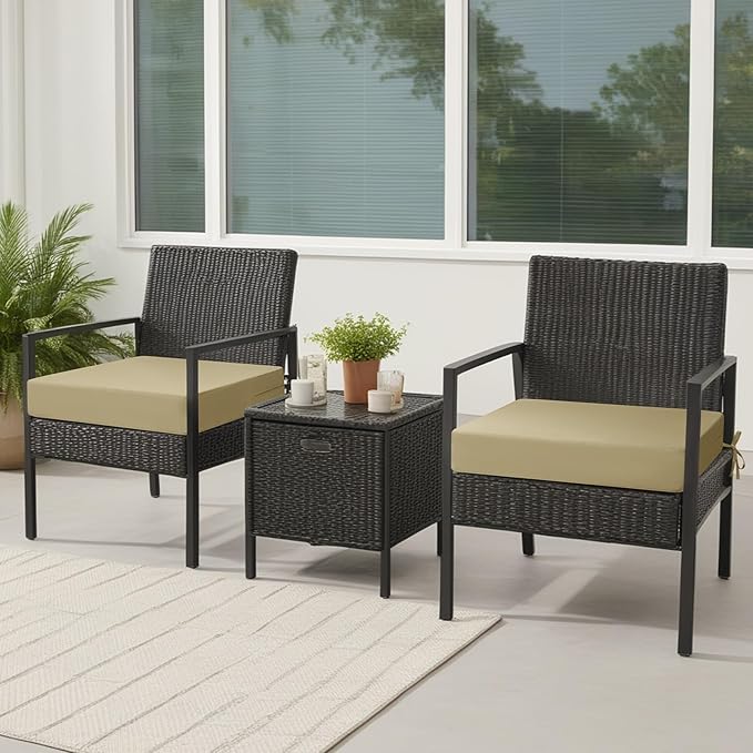 idee-home Outdoor Cushions for Patio Furniture, Outdoor Seat Cushion, Waterproof Couch Hampton Bay Deep Seat Replacement Chair Cushions for Garden Lawn Backyard Deck, 24 x 26