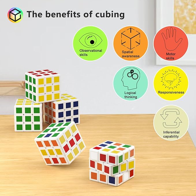 32 Pack Mini Cube Puzzle Party Favors for Kids, 1.18in 3x3x3 Magic Cube Toy for Student School Rewards Classroom Prize Goodie Bag Stuffers, Gift for Birthday Valentines Easter Christmas