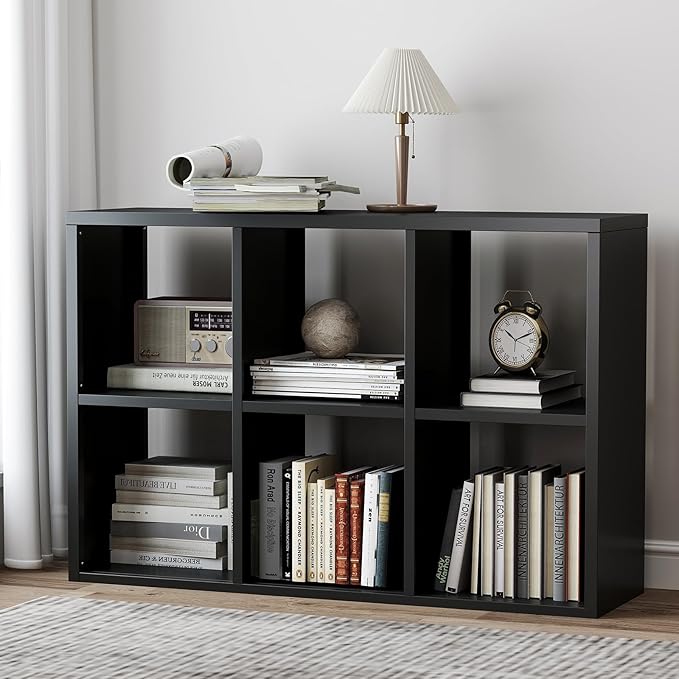 Heavy Duty Metal 4-Cube Storage Organizer, Modern Black Bookcase & Display Shelf, Multi-Functional for Home Office, Living Room as TV Stand, Cabinet, Space-Saving, Easy Assembly