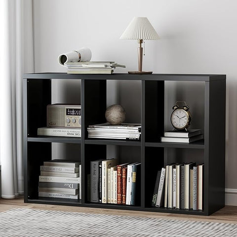 Heavy Duty Metal 4-Cube Storage Organizer, Modern Black Bookcase & Display Shelf, Multi-Functional for Home Office, Living Room as TV Stand, Cabinet, Space-Saving, Easy Assembly