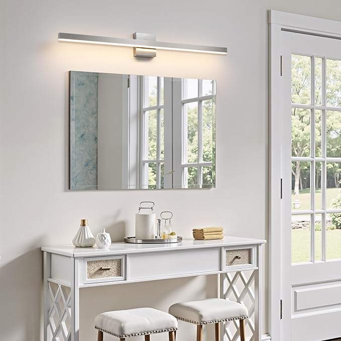 KAISITE Brushed Nickel Vanity Light for Bathroom Above Mirror 39 inch LED 5CCT Bathroom Lighting Fixtures Dimmable Modern Bath Wall Light Fixture Over Mirror