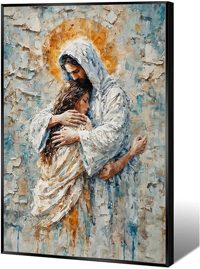 Christian Wall Art Print, Religious Scripture Biblical Decor, Faith-Based Inspirational Landscape with Cross, Digital Printed Canvas Poster for Church, Home Chapel, Prayer Room Decor