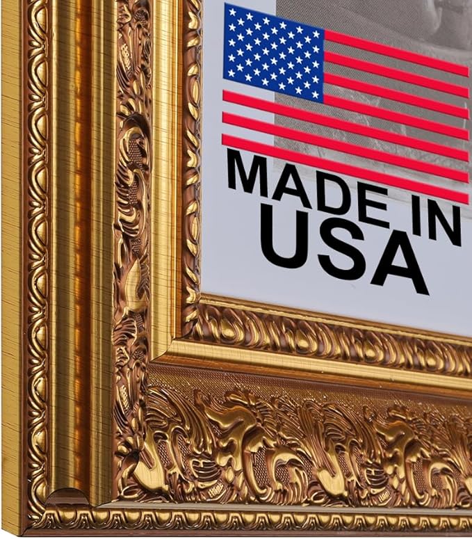 10 x 24 Frame 3-1/2" 10x24 Gold Frame.10x24 Poster Frame.10 x 24 Picture Frames for Wall Mounting.Large Ornate 24x10 Canvas Oil Painting Frames Gothic Vintage Antique Luxury 3348.Baroque Wood Alternative-Polystyrene for Photo,Diploma,Puzzle,TV