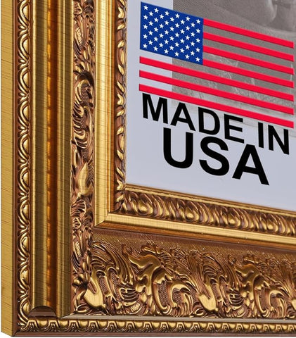 10 x 24 Frame 3-1/2" 10x24 Gold Frame.10x24 Poster Frame.10 x 24 Picture Frames for Wall Mounting.Large Ornate 24x10 Canvas Oil Painting Frames Gothic Vintage Antique Luxury 3348.Baroque Wood Alternative-Polystyrene for Photo,Diploma,Puzzle,TV