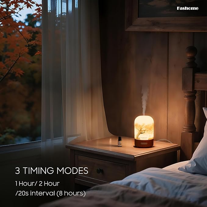 Oil Scent diffusers for Home with Frankincense Oil, 6 in 1 Ultrasonic 100ML Aromatherapy Scent Humidifier Vaporizer with Dense fine Mist, Timer, Auto-Off (Autumn-Frankincense)