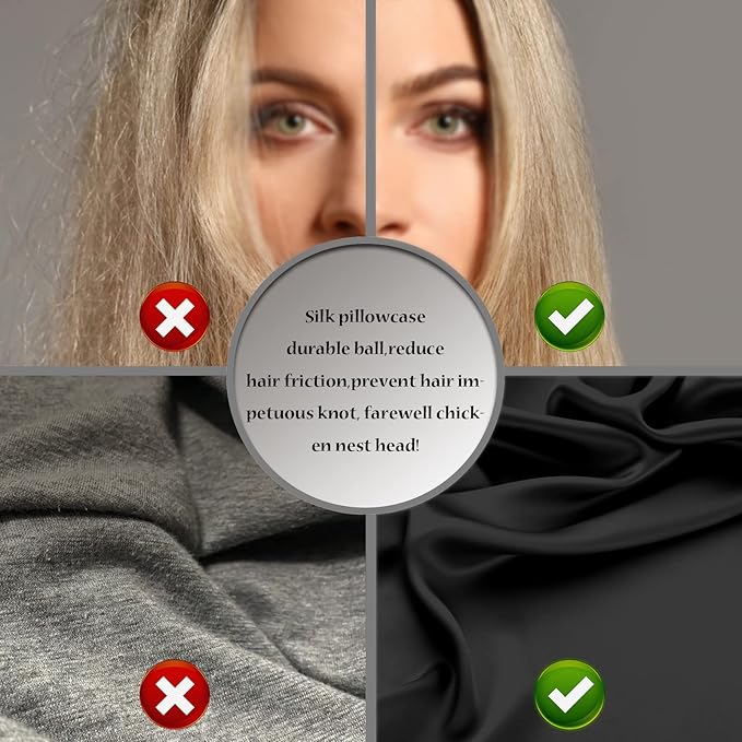 Silk Pillowcase for Hair and Skin,Soft,Breathable and Sliky 100% Silk Pillowcases King Set of 2,Both Sides Natural Mulberry Silk Pillow Cases with Hidden Zipper(King Size 20"X 36",2pcs)