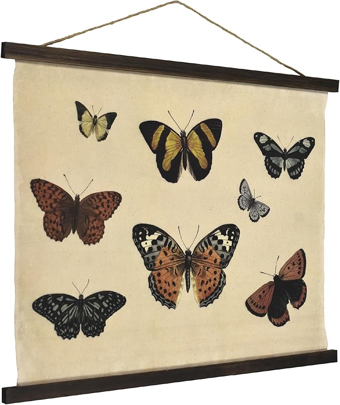 American Art Decor Butterflies Collage Tapestry Wall Art - Monarchs & Fritillaries by Heather Myers