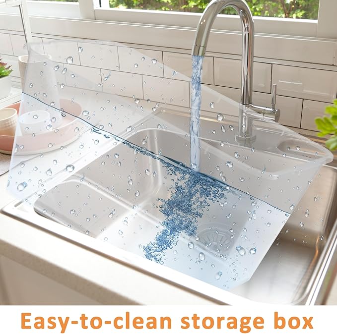 Storage Totes with Lids - Made in USA 14.5-Gallon (58-Quart) 4-Pack storage bins with lids plastic storage containers large storage boxes for Organizer Orange/Clear