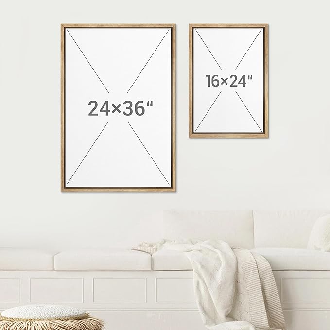 SIGNWIN Framed Wall Art Print Set Minimalist Blue and Beige Wave Modern Abstract Photography Modern Art Minimalist Closeup Dramatic for Living Room, Bedroom, Offic - 24"x36"x3 NATURAL