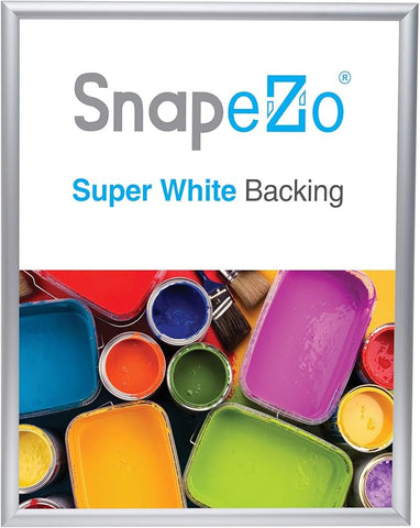 SnapeZo Poster Frame 18x24 Inches, Silver 1 Inch Aluminum Profile, Front-Loading Snap Frame, Wall Mounting, Sleek Series