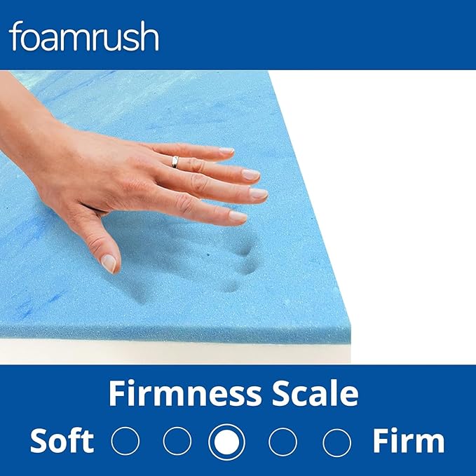 FoamRush 9" x 36" x 36" Gel Memory Foam Upholstery Square Cushion Medium Firm (Chair & Wheelchair Seat Cushion Replacement, Square Foam Dining Chairs, Couch, Sofa, Rubber Padding)