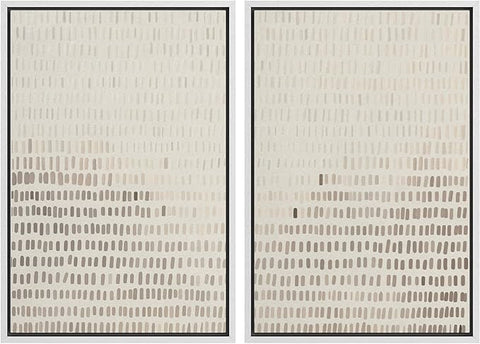 MUDECOR Framed Canvas Print Wall Art Neutral Abstract Dot Illustrations Modern Art Decorative Bohemian Colorful Chic for Living Room, Bedroom, Office - 16"x24"x2 White