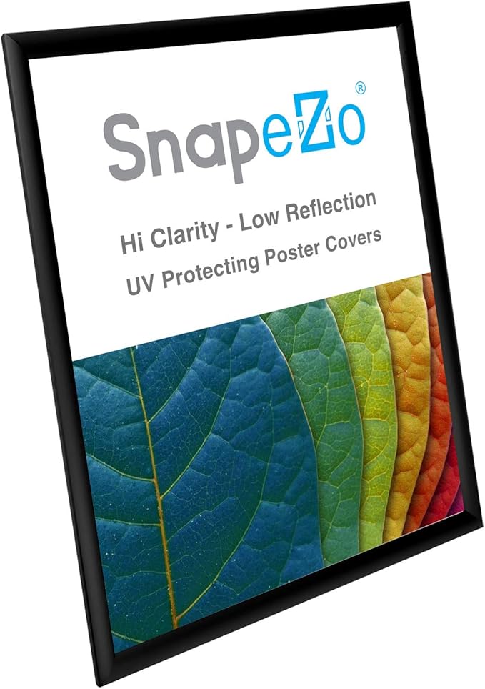 SnapeZo Poster Frame 20x26 Inches, Black 1 Inch Aluminum Profile, Front-Loading Snap Frame, Wall Mounting, Sleek Series