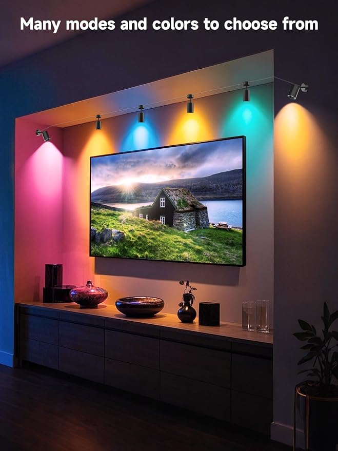 RGB Color Changing Spotlights - 16 Million Colors, App & Remote Control, Dimmable LED Downlights for Home Mood Lighting