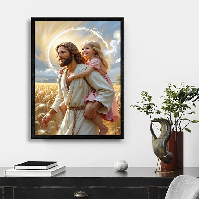 Christian Wall Art Print, Religious Scripture Biblical Decor, Faith-Based Inspirational Landscape with Cross, Digital Printed Canvas Poster for Church, Home Chapel, Prayer Room Decor