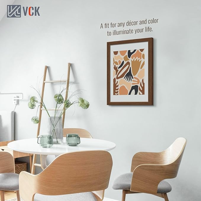 VCK 14x22 Frame Set of 5, Brown Wood Picture Frame, Exclusive Wood Grain, Wall Hanging