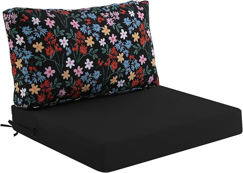 idee-home Outdoor Cushions for Patio Furniture, Outdoor Seat Cushion, Waterproof Hampton Bay Deep Seat Replacement Couch Chair Cushions for Garden Lawn Backyard Deck, 28.5 x 28.5 Floral Pattern