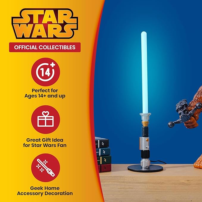 Star Wars Obi-Wan Kenobi Blue Lightsaber 12-Inch Mini LED Mood Light For Nightstand Table