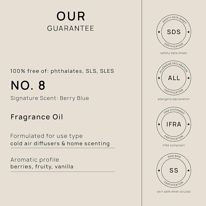 VINEVIDA [Gallon (128 Fl Oz)] Berry Blue Fragrance Oil for Cold Air Diffusers, Essential Oils for Diffuser Oil Refill & Air Freshener Room Spray