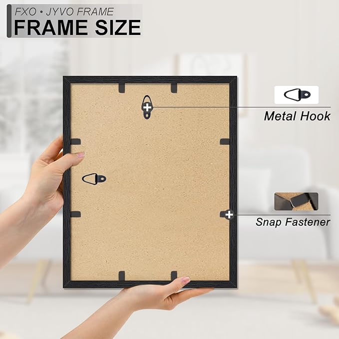 Engineered Wood 13x16 Picture Frame Set of 6, Black Frame for 13 x 16 Inch Picture Poster Photo, Light Weight 13 by 16 Frame with Wood-grain for Wall - 6 Pack/Black/13 x16