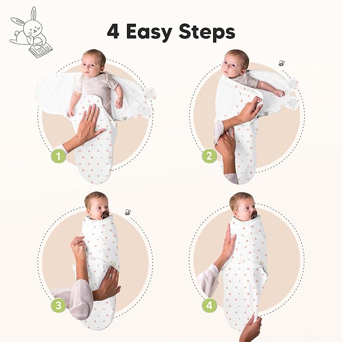 KeaBabies 3-Pack Swaddles for Newborns, Girls, Boys with Hats - Organic Soft Baby Sleep Sacks, Breathable Baby Swaddle 3-6 Months Beanies Set, Premie Infant Sleep Sack 0-3 Months (Butterflies)