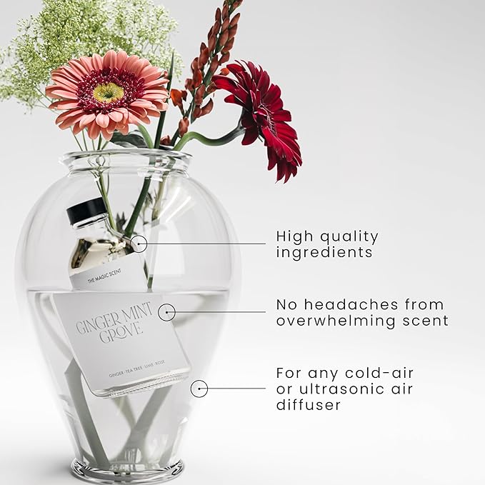 Ginger Mint Grove Diffuser Oil - Hotel & Home Luxury Scents - Diffuser Oil Scents for Home Designed for Use in All Diffusers - 4 fl oz, 120 mL