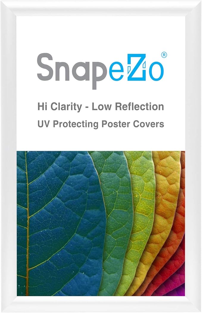 SnapeZo White 8.5x14 Letter Frame, Front-Loading, Wall Mount, Aluminum 1" Profile, Sleek Series