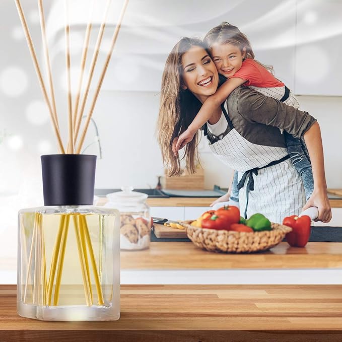 Lemongrass Reed Diffuser w/Natural Essential Lemongrass Oil 17 Fl Oz (500ml) - Intensive - Fresh and Long Lasting Fragrance - Scented Reed Diffuser - Diffuser Gift Set w/Bamboo Sticks